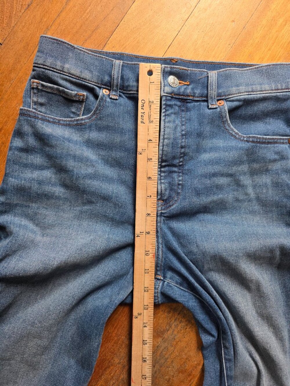 Express Modern Straight Super High Rise Ripped Jeans Size 6 Short - Picture 9 of 16